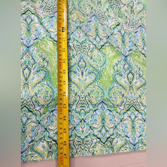 J. Jill Women’s Paisley Midi Dress Size LP Green Blue Sleeveless Stretch - Picture 13 of 13